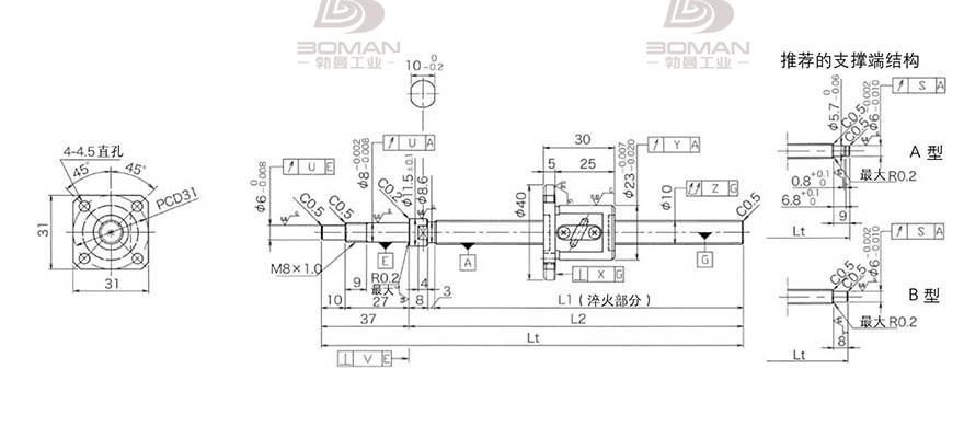 KURODA GP1002DS-EAFR-0210B-C3F 黑田丝杆型号